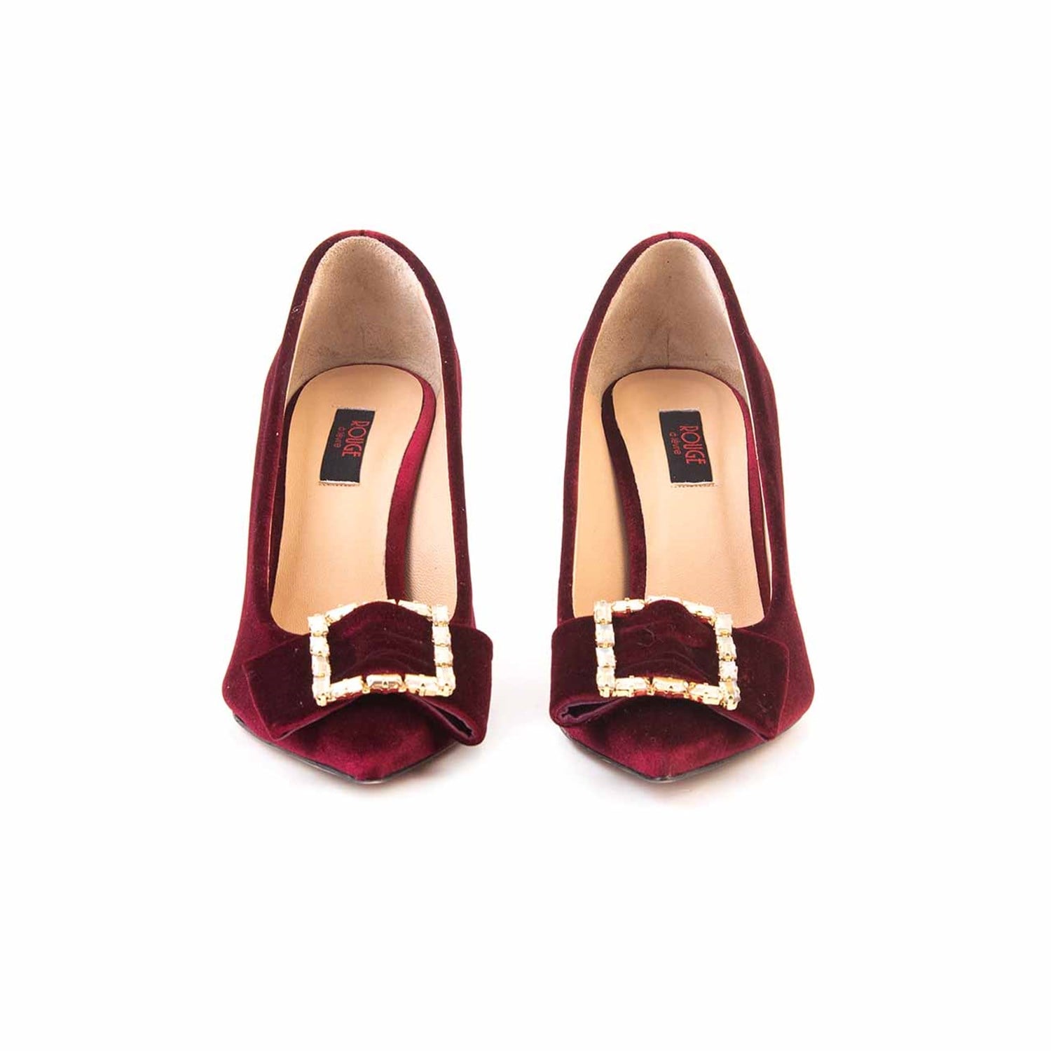 Rouge Kadın Hakiki Deri Microlight Taban Bordo Kadife Gece & Abiye Ayakkabı