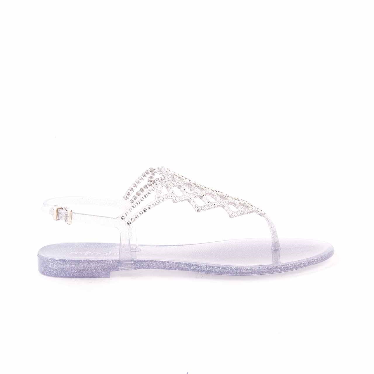 Menghi Kadın Pvc Pvc Taban Glitter Argento Sandalet 