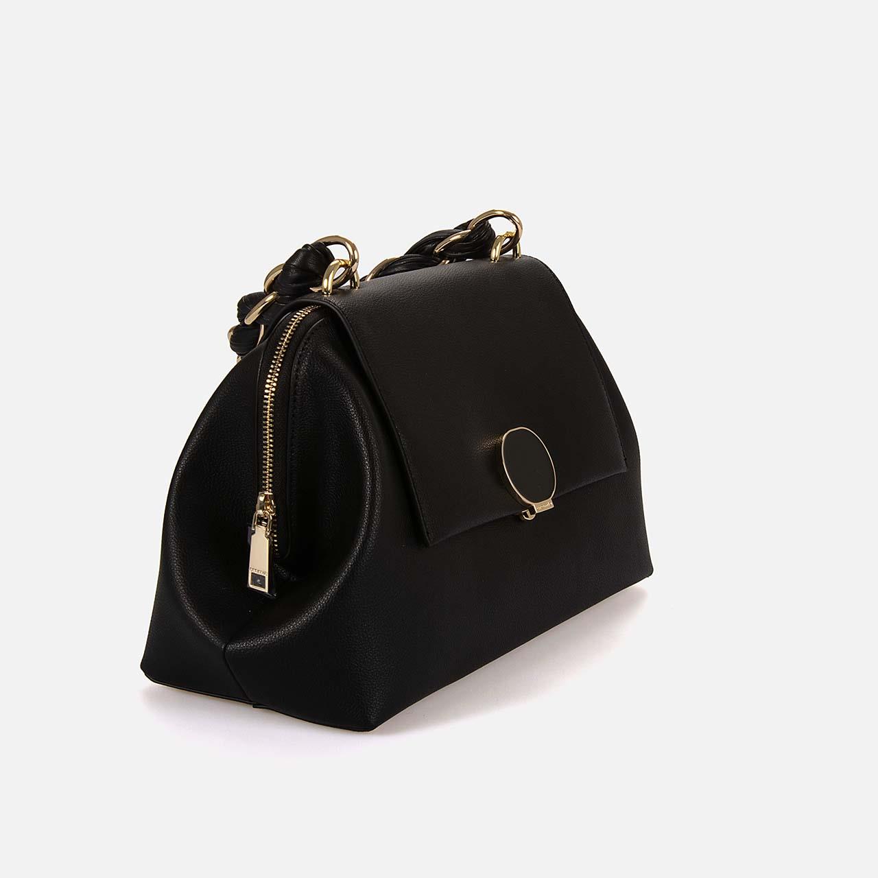 CROMIA Kadın Hakiki Deri Siyah El Çantası 