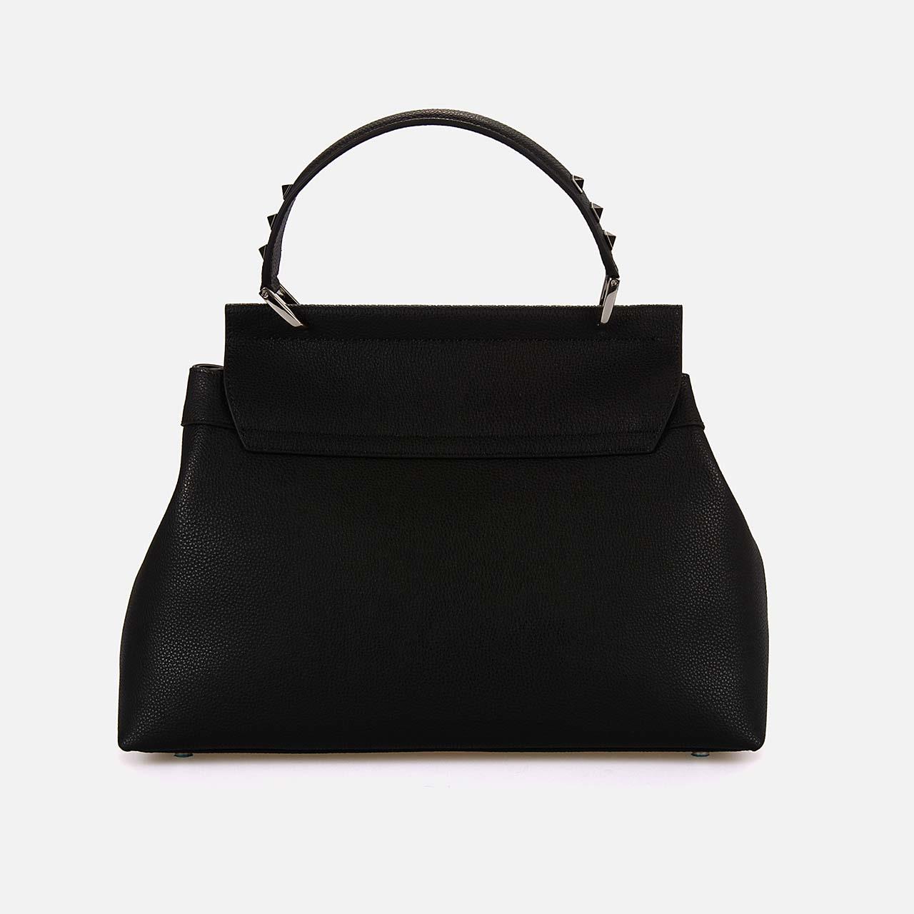 CROMIA Kadın Hakiki Deri Siyah El Çantası 