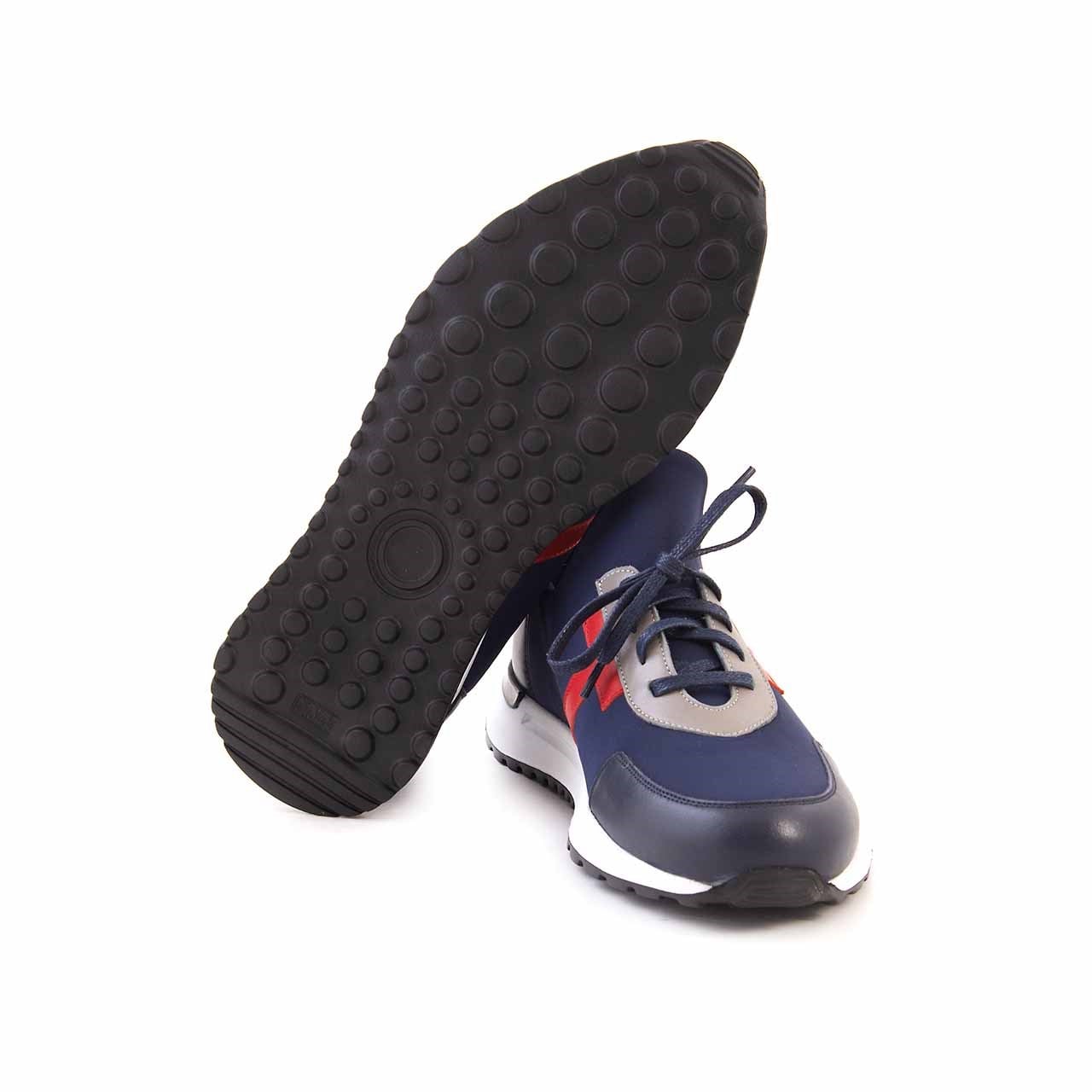 Mocassini Erkek Hakiki Deri Eva Taban Lacivert-Gri-Kırmızı Spor & Sneaker Ayakkabı