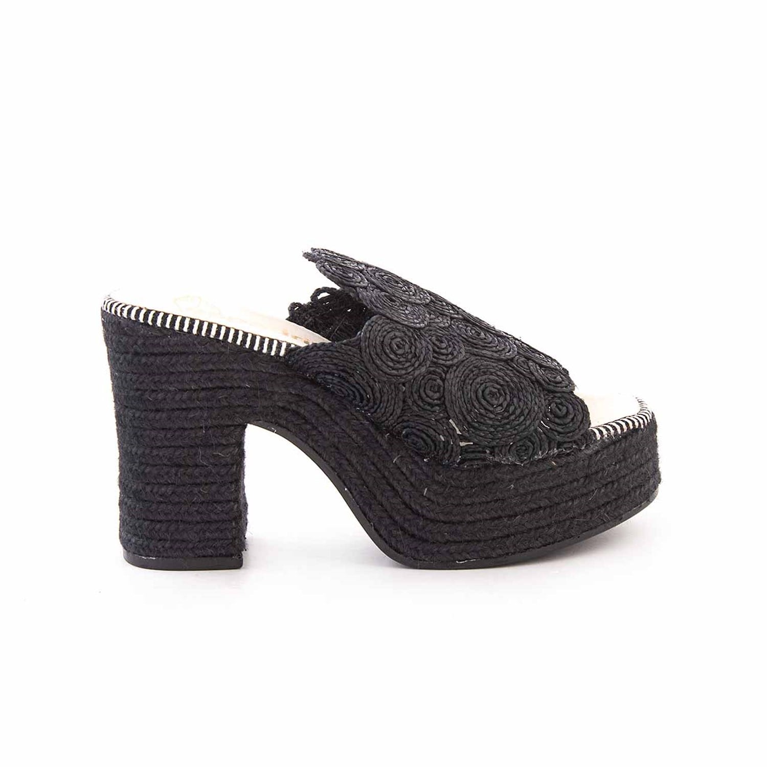 Espadrilles Kadın Tekstil Kauçuk Taban Negro Terlik Terlik
