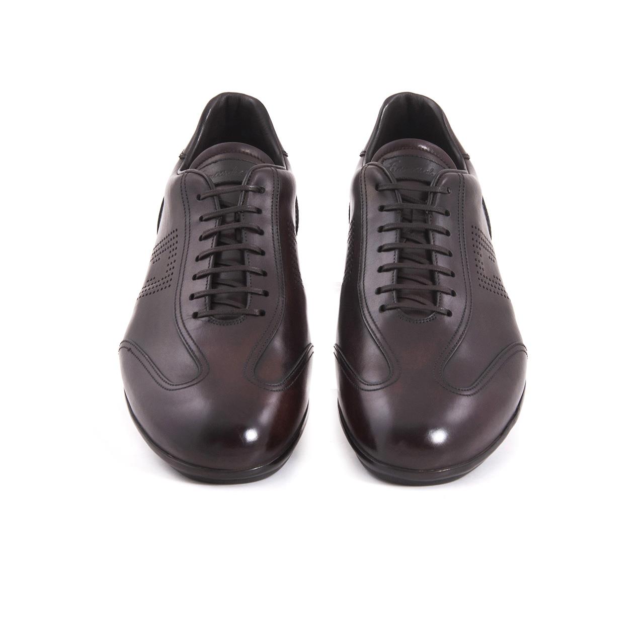 Franceschetti Erkek Hakiki Deri Kauçuk Taban Koyu Kahverengi Spor & Sneaker Ayakkabı