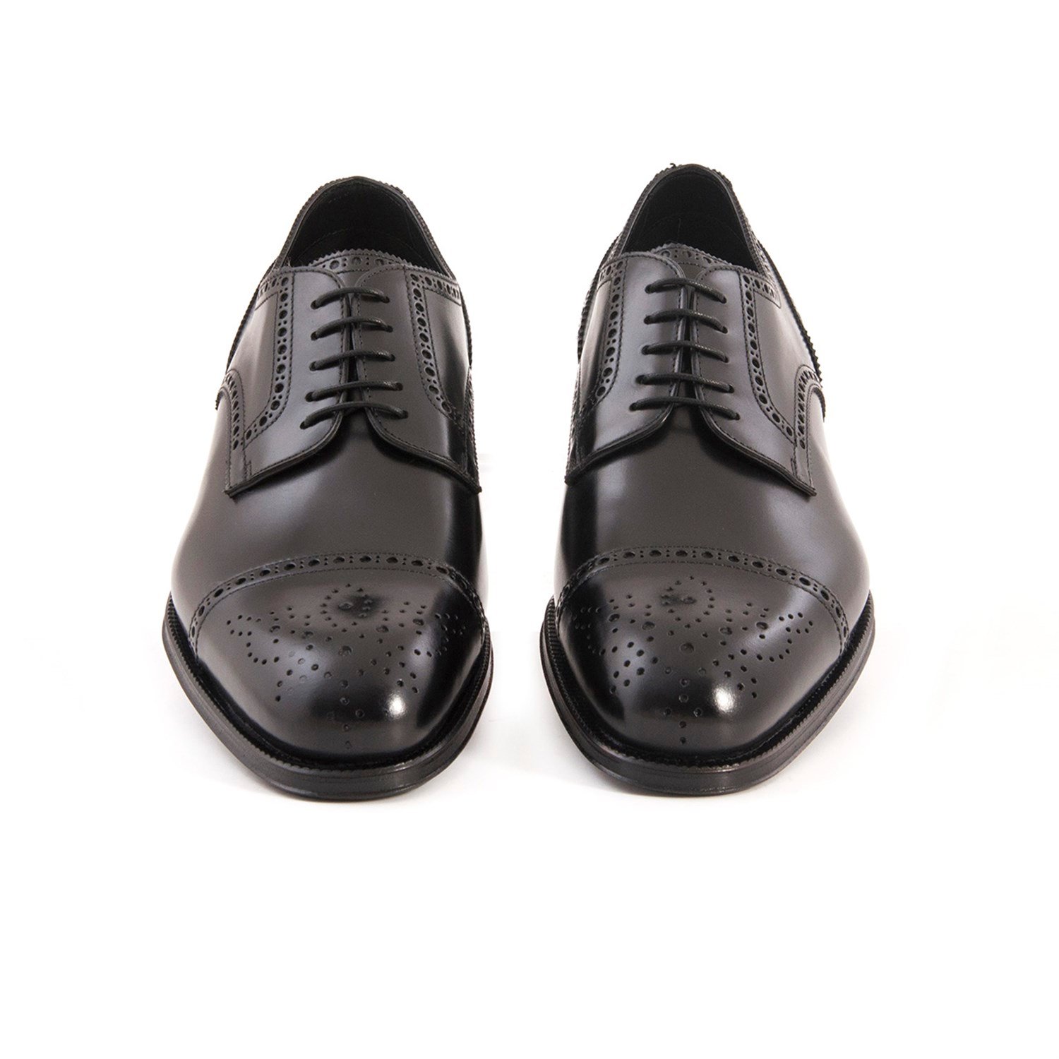 Franceschetti Erkek Hakiki Deri Kösele Taban Siyah Klasik Ayakkabı