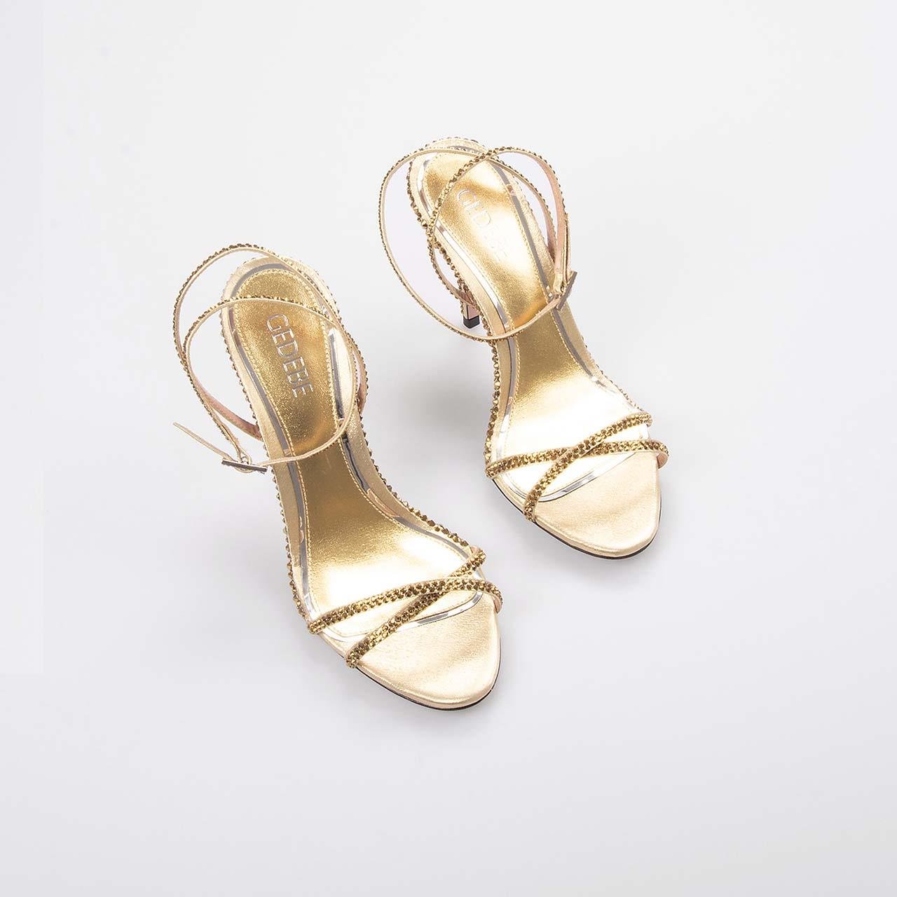 Gedebe Kadın Altın Sarısı Gece & Abiye Ayakkabı