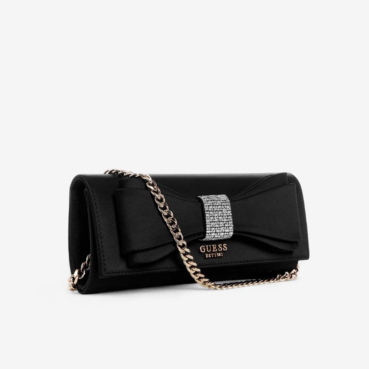 Guess Kadın Siyah Zincir Askılı Fiyonk Detaylı Çapraz Çanta HWSS9650710