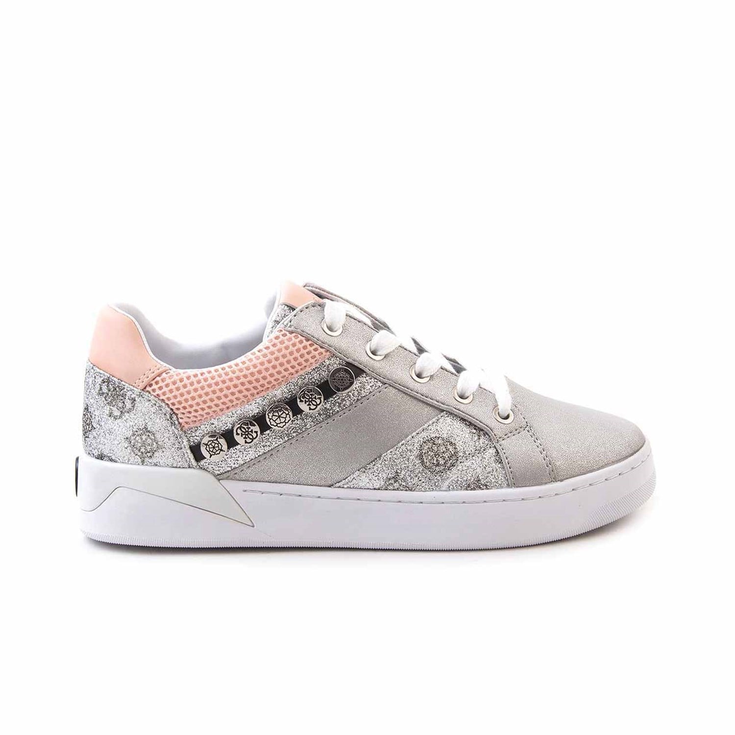 Guess Kadın Vegan Kauçuk Taban Gümüş Spor & Sneaker Ayakkabı