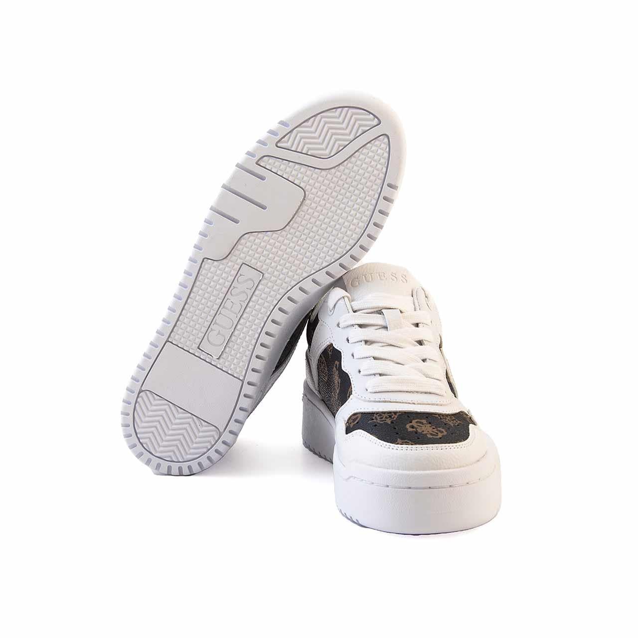 Guess Kadın Vegan Beyaz-Kahverengi Spor & Sneaker Ayakkabı