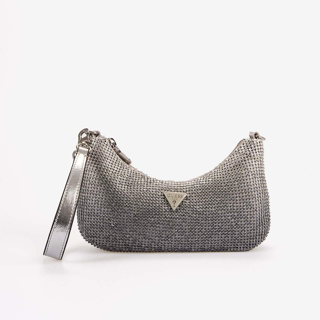 Guess Kadın Taşlı Mini Gümüş Renk Omuz Çantası HWOY9350720