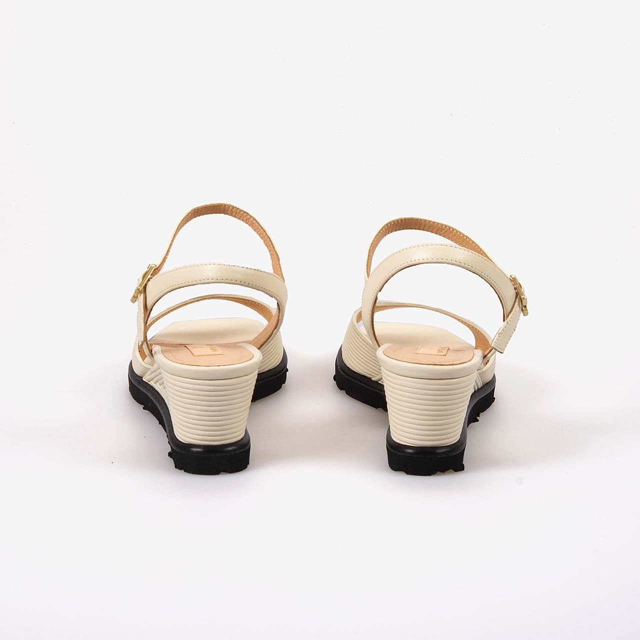 Hawen Angels Kadın Hakiki Deri Bilek Bantlı 7,5 cm Dolgu Topuklu Sandalet 169-269