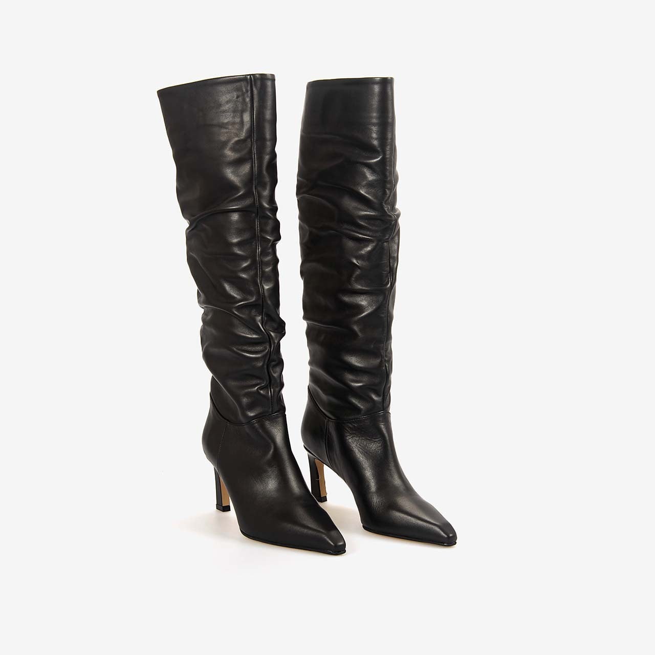 Hawen Angels Kadın Hakiki Deri Büzgülü Sivri Burun 7cm İnce Topuklu Çizme 27634