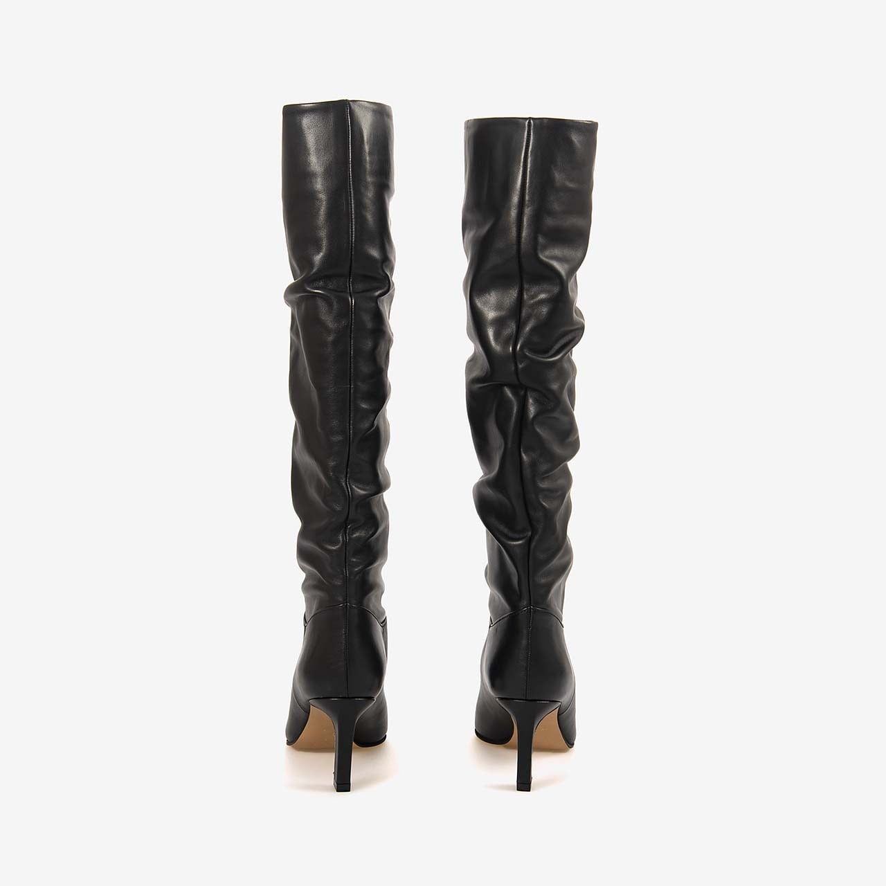 Hawen Angels Kadın Hakiki Deri Büzgülü Sivri Burun 7cm İnce Topuklu Çizme 27634