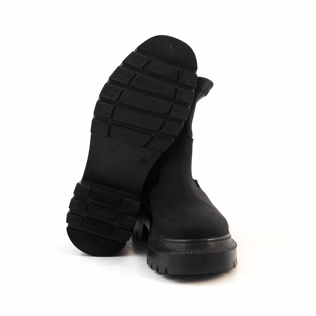 Kemal Tanca Kadın Hakiki Deri Poli Taban Siyah Günlük Bot