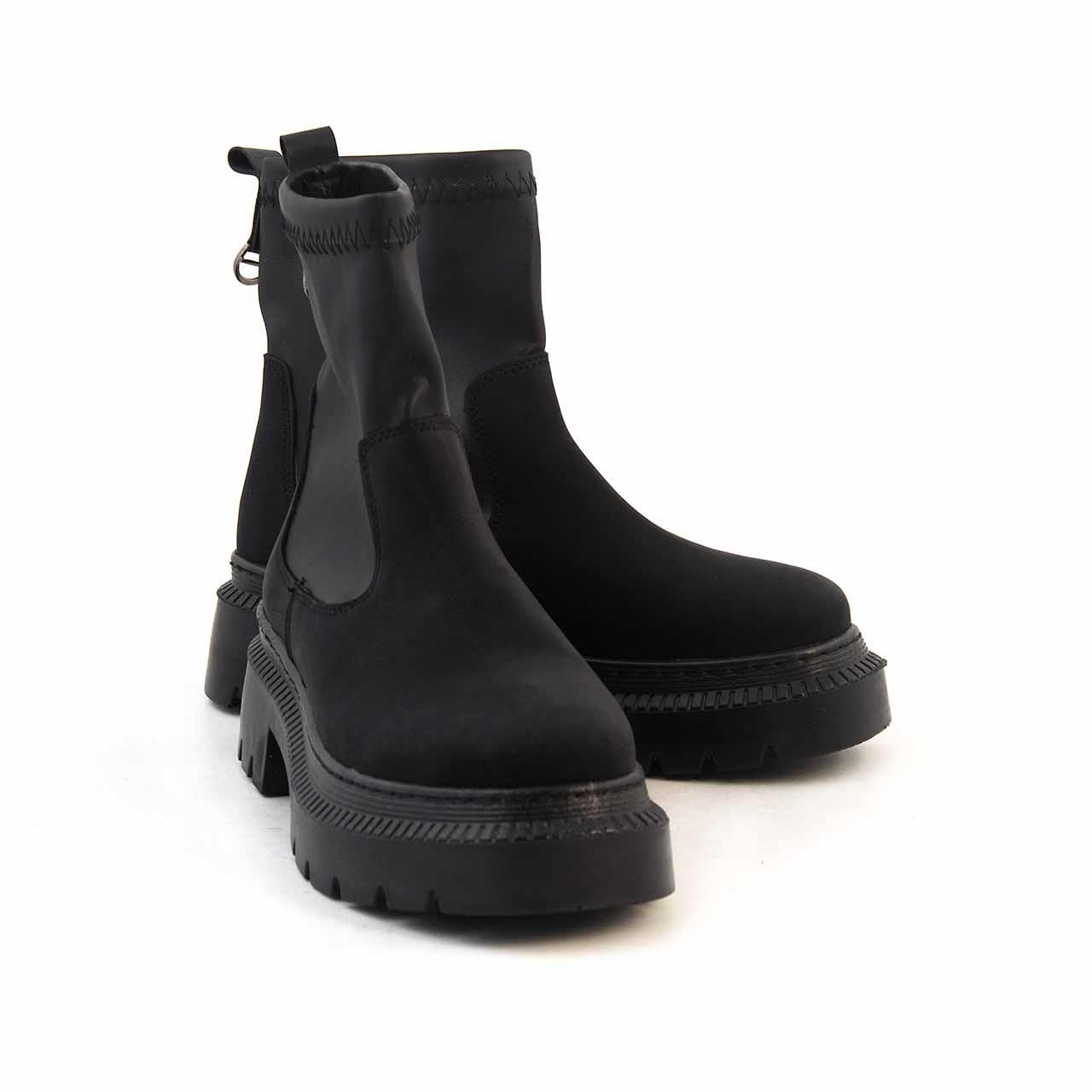 Kemal Tanca Kadın Hakiki Deri Poli Taban Siyah Günlük Bot