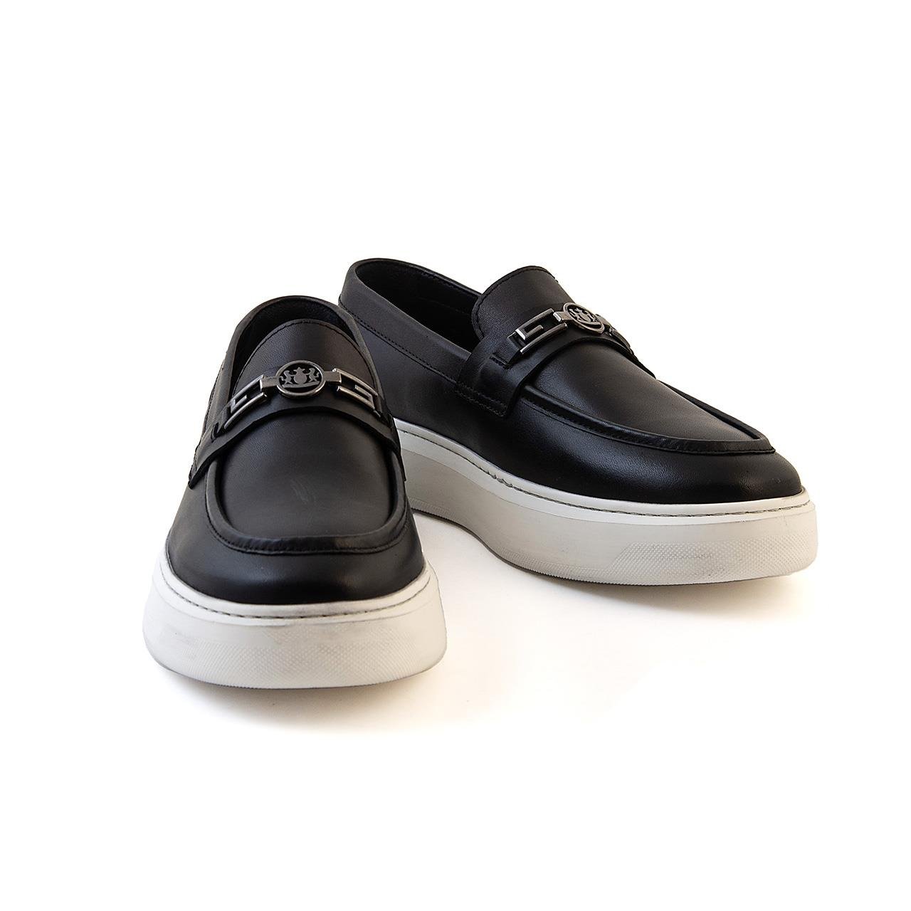 Kemal Tanca Erkek Hakiki Deri Termo Taban Siyah Günlük Ayakkabı