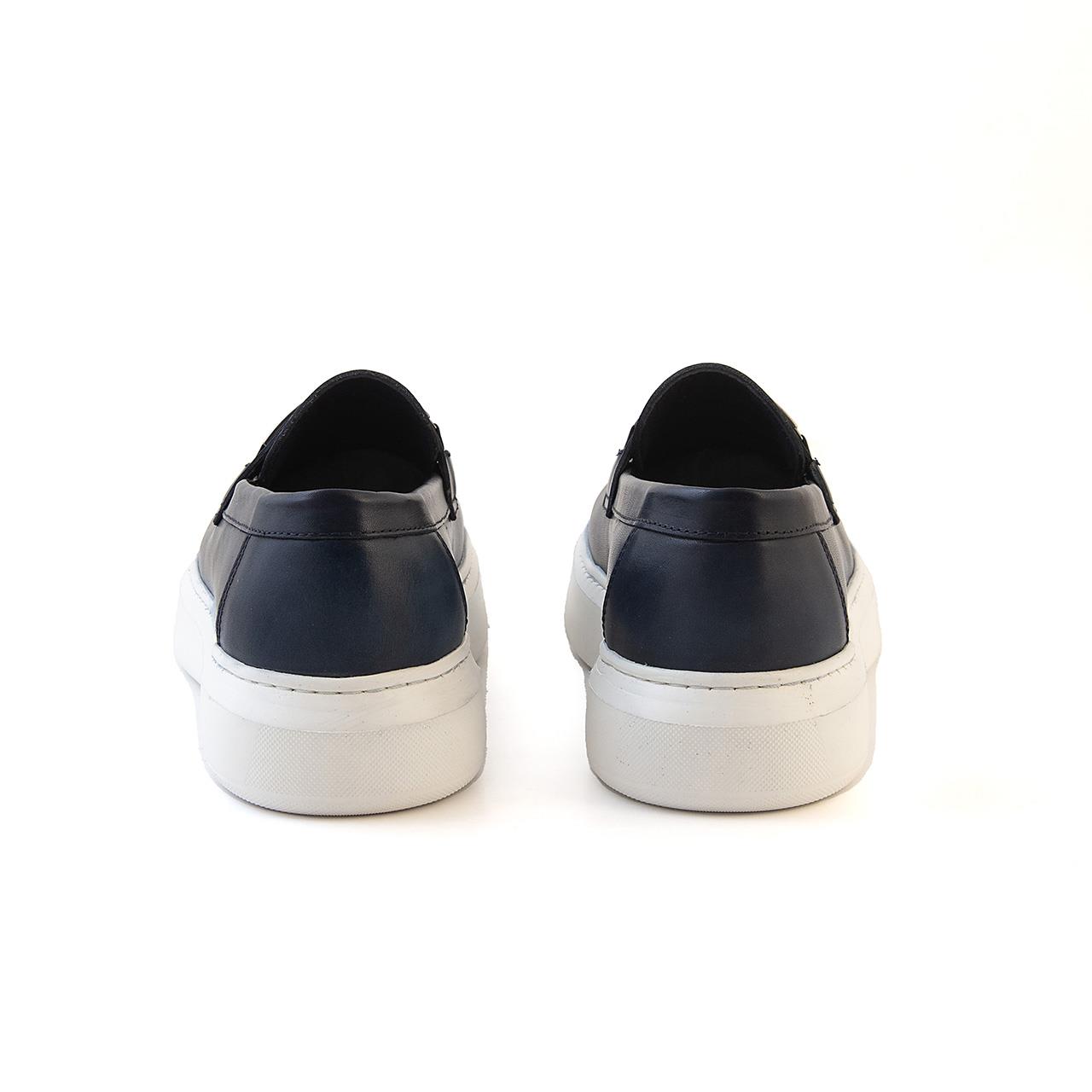 Kemal Tanca Erkek Hakiki Deri Termo Taban Lacivert Günlük Ayakkabı