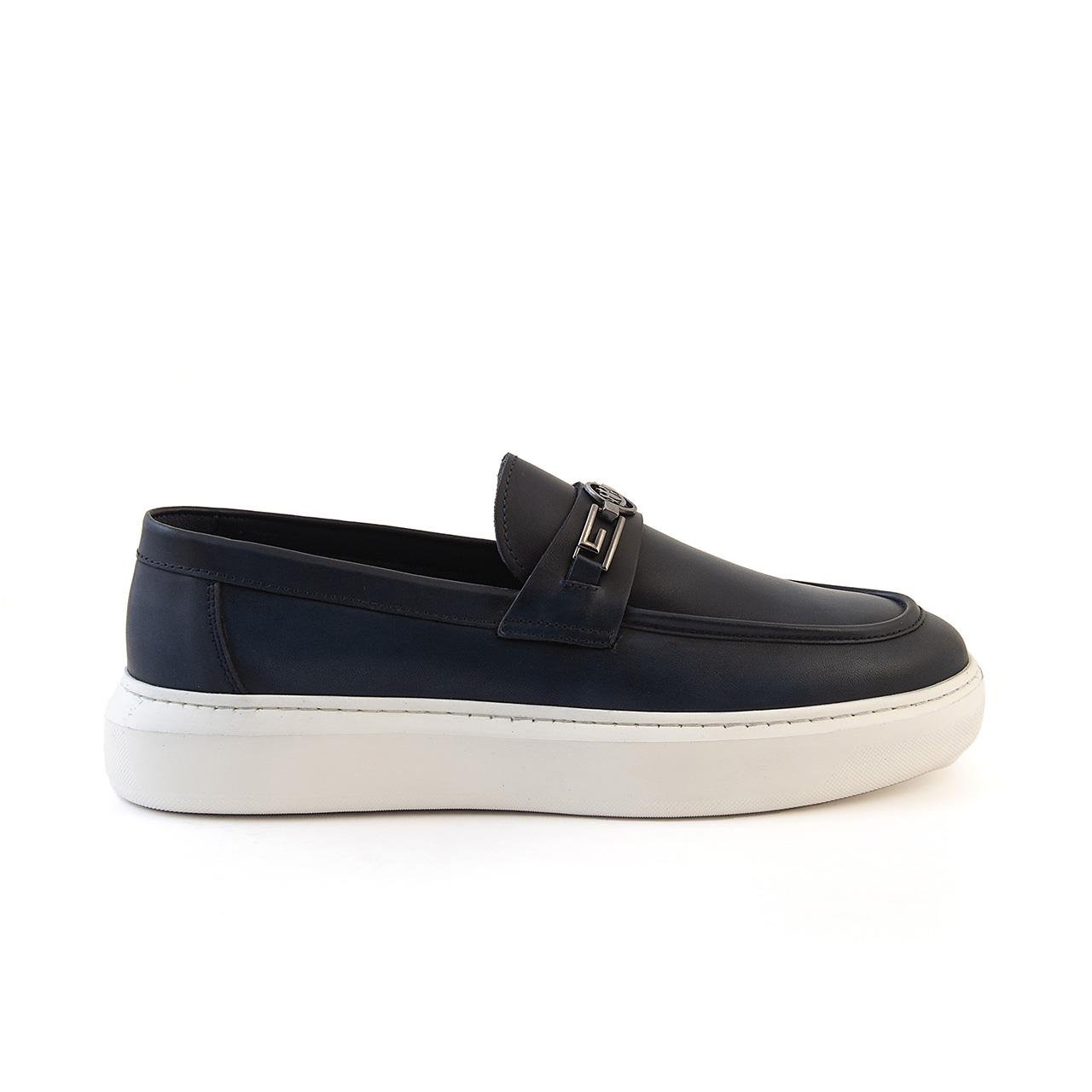 Kemal Tanca Erkek Hakiki Deri Termo Taban Lacivert Günlük Ayakkabı