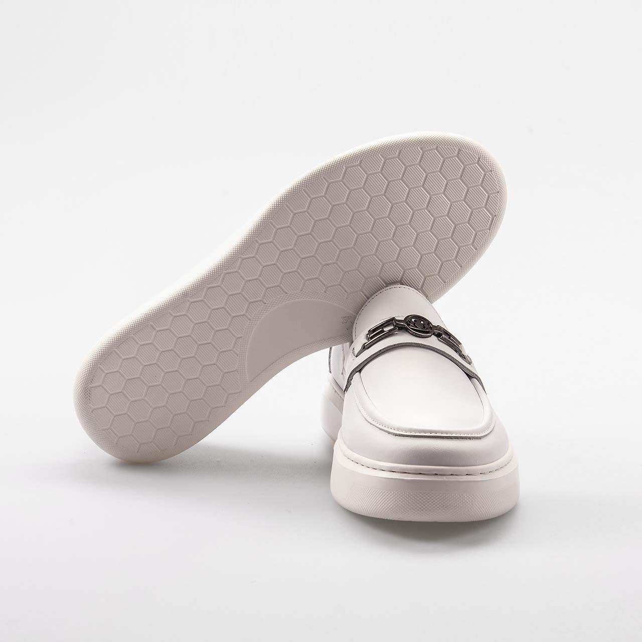 Kemal Tanca Erkek Hakiki Deri Termo Taban Beyaz Günlük Ayakkabı