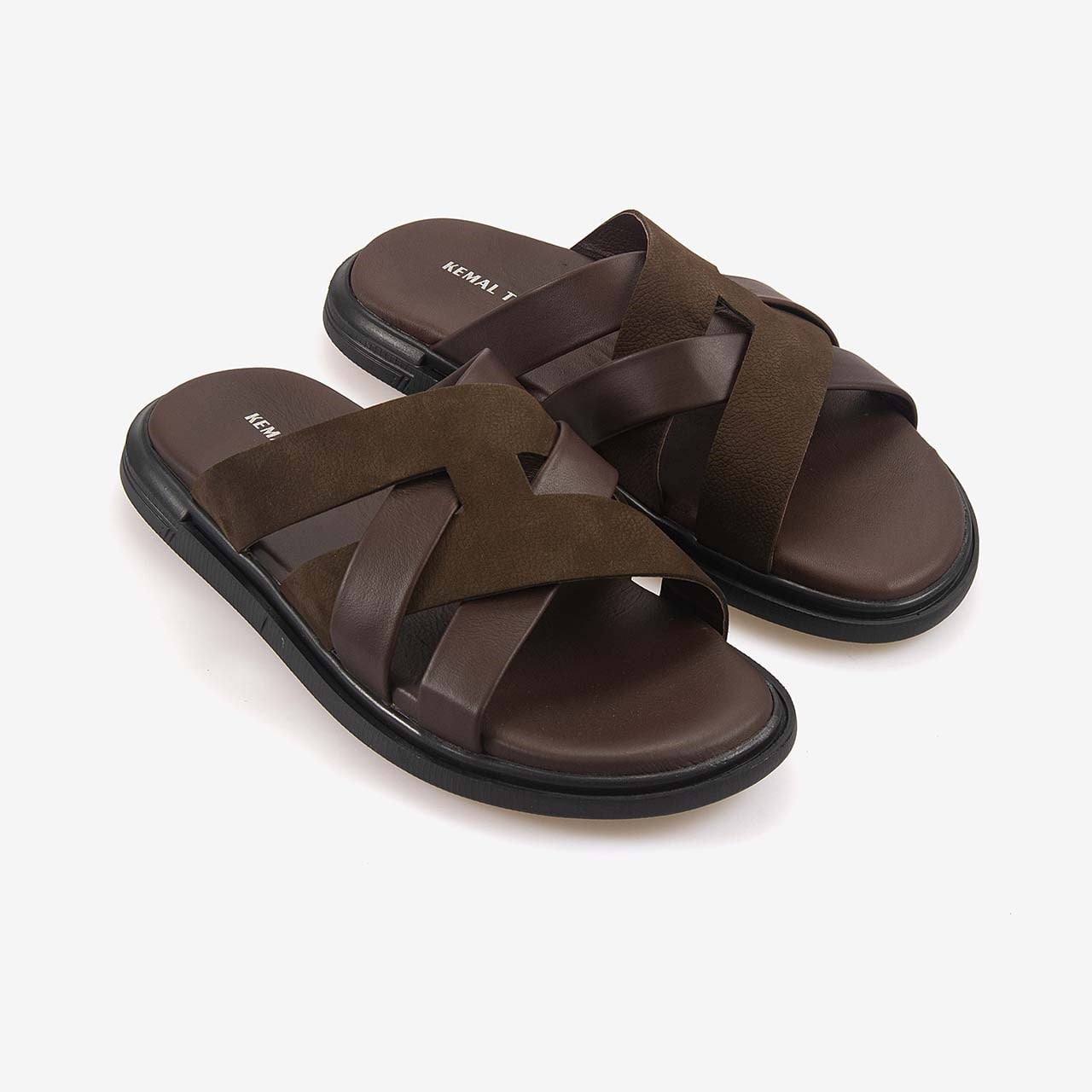 Kemal Tanca Erkek Kauçuk Tabanlı Comfort Günlük Çapraz Bantlı Terlik 109