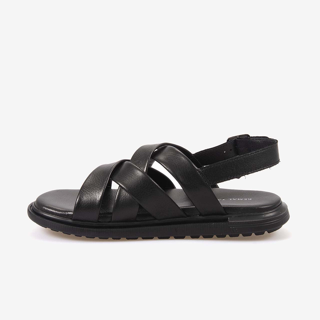 Kemal Tanca Erkek Kauçuk Tabanlı Deri Comfort Günlük Çapraz Bantlı Sandalet 555