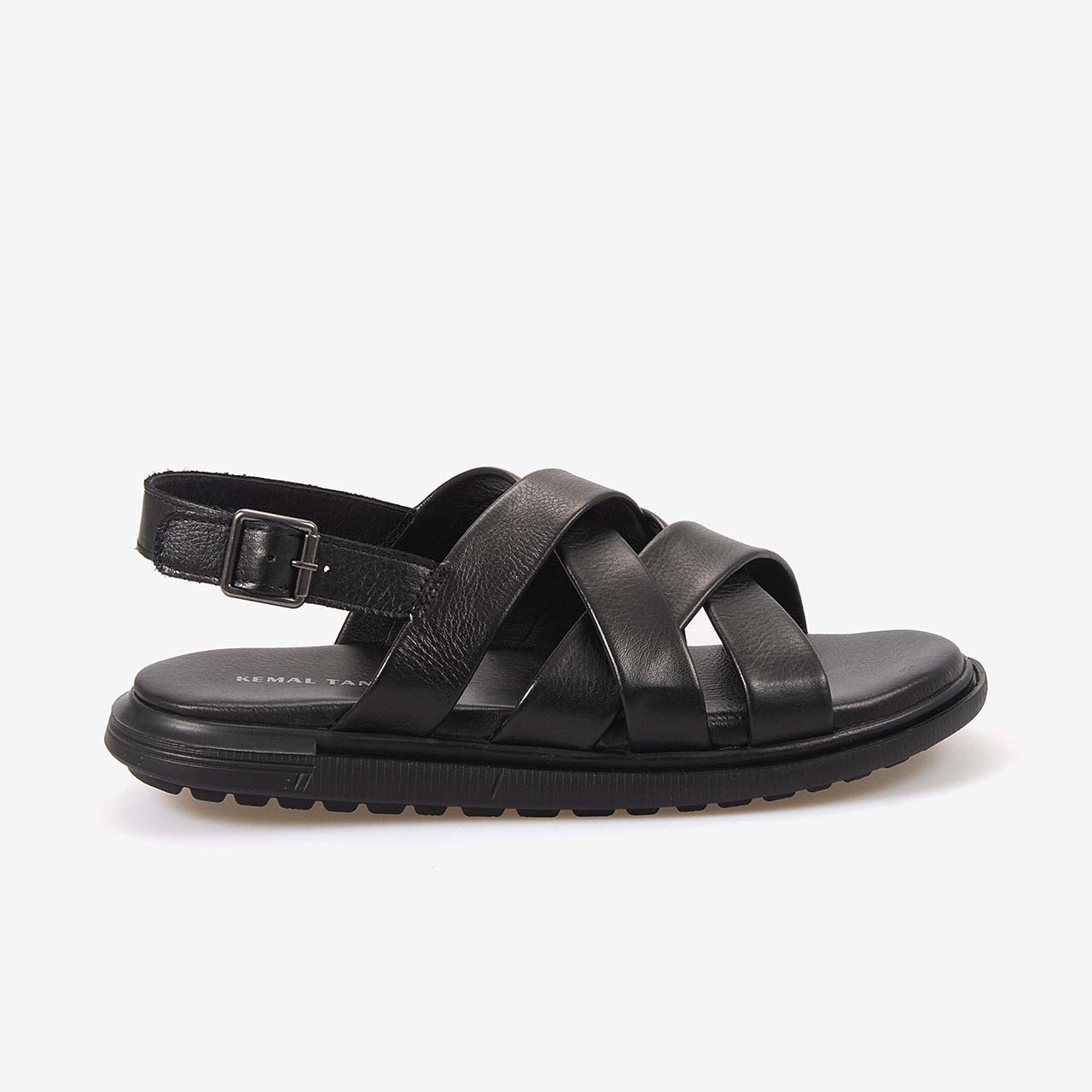 Kemal Tanca Erkek Kauçuk Tabanlı Deri Comfort Günlük Çapraz Bantlı Sandalet 555
