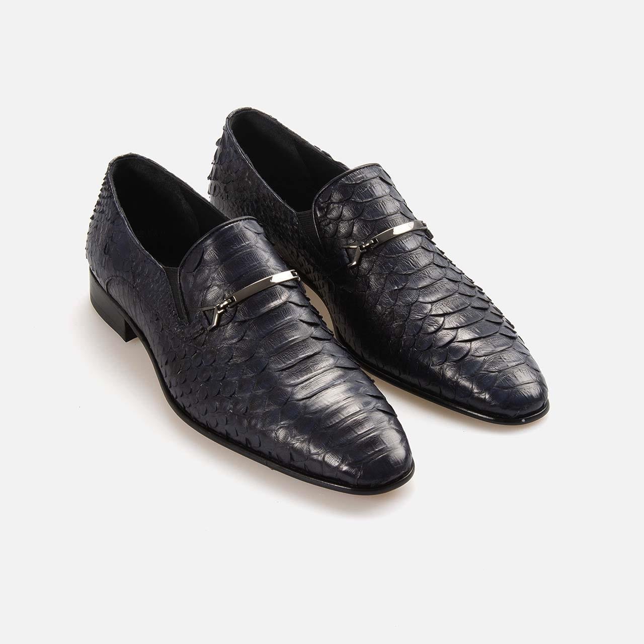 Kemal Tanca Gold Erkek Hakiki Deri Enjeksiyon Kösele Taban Lacivert Klasik Ayakkabı