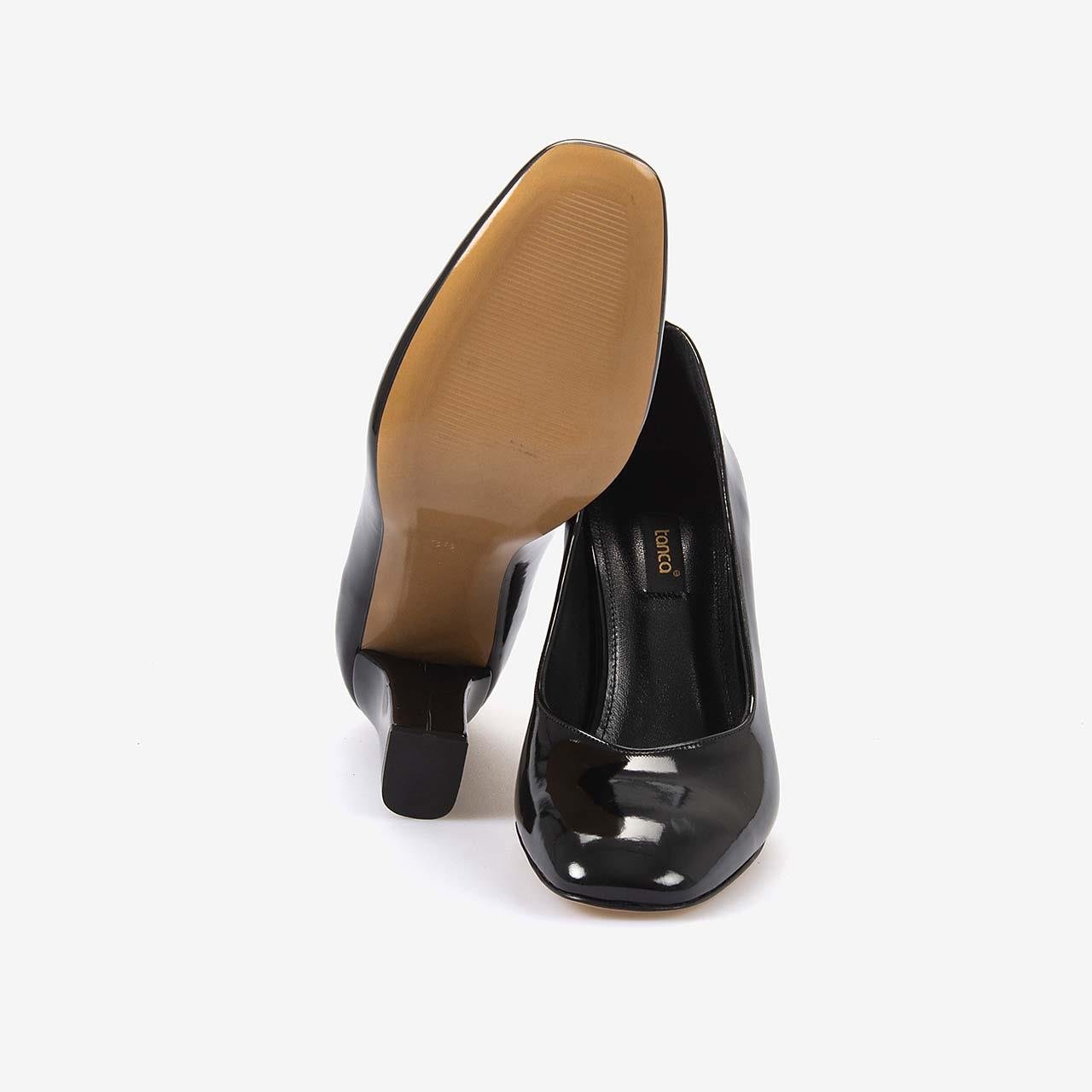 Kemal Tanca Hakiki Deri Rugan Kadın Topuklu Ayakkabı 13