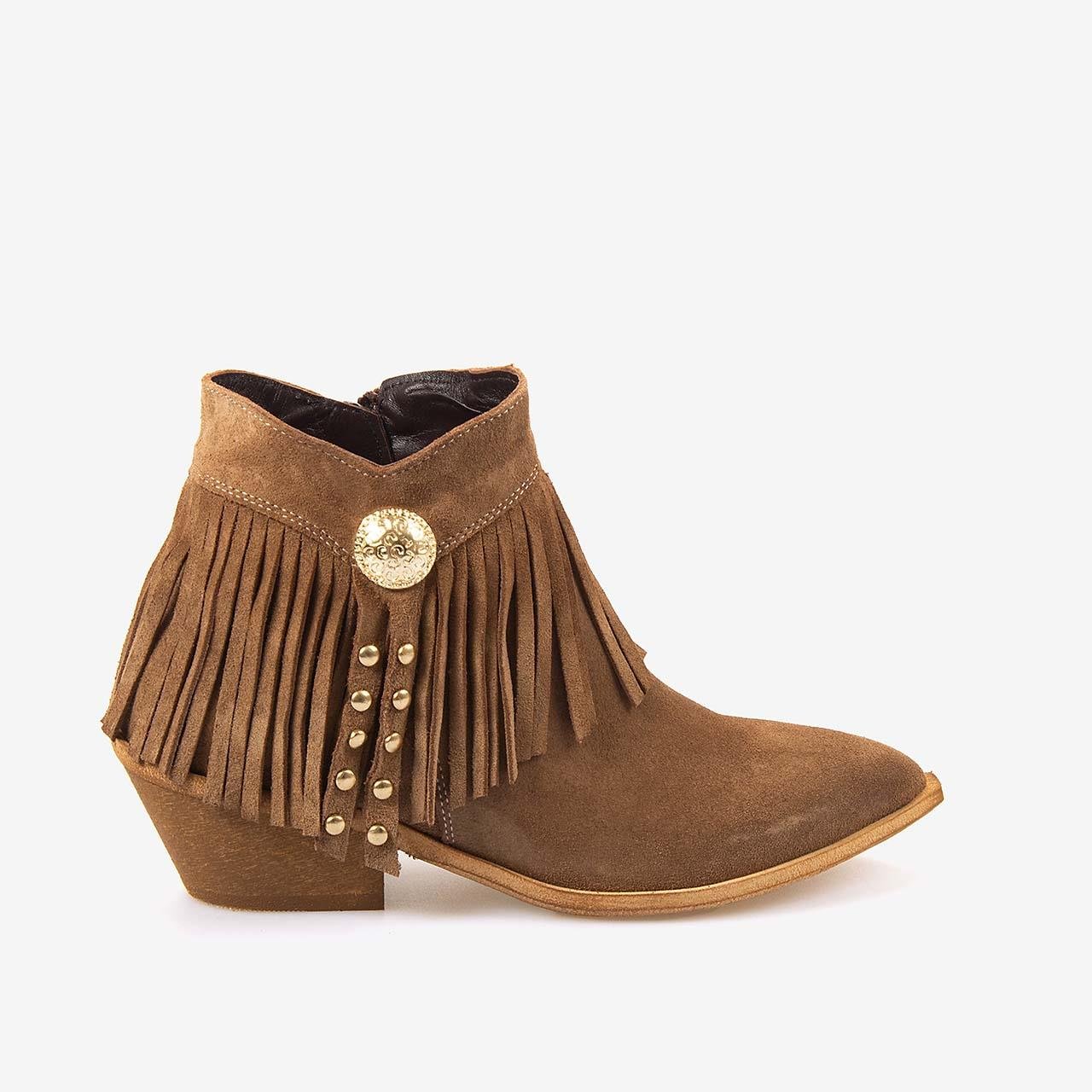 Kemal Tanca Hakiki Deri Süet Kadın Western Bot 26-102760K