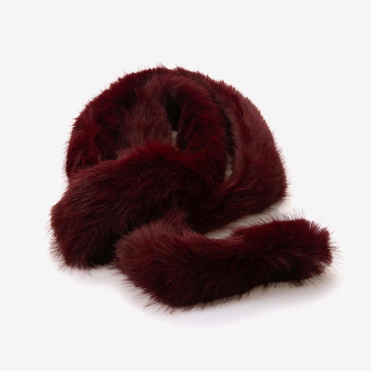 Kemal Tanca Kadın Bordo Peluş Atkı 11251