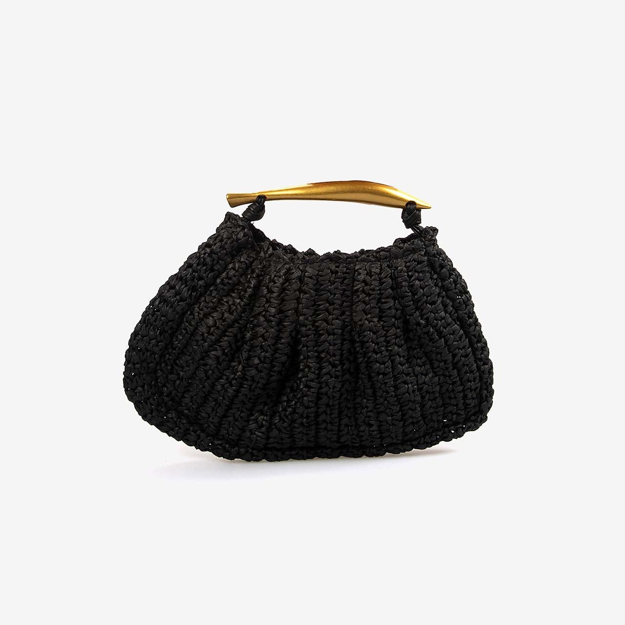 Kemal Tanca Kadın Çıtçıtlı Siyah Hasır El Çantası NWC-1058