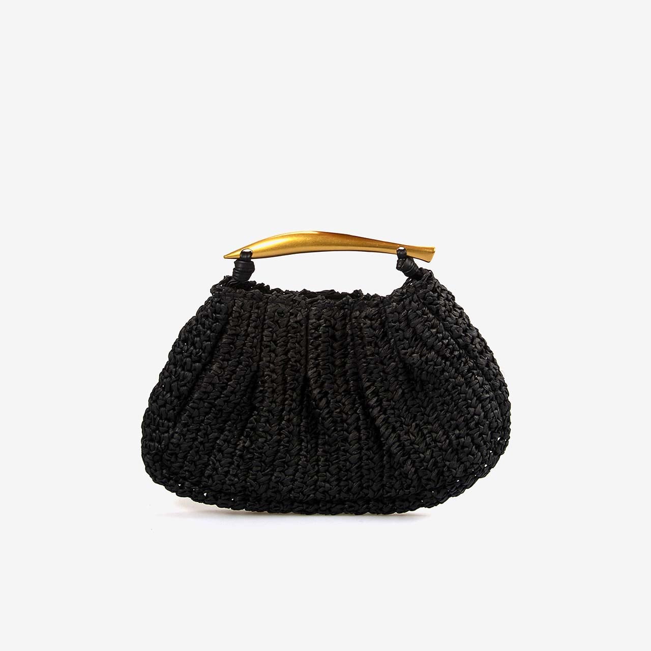Kemal Tanca Kadın Çıtçıtlı Siyah Hasır El Çantası NWC-1058