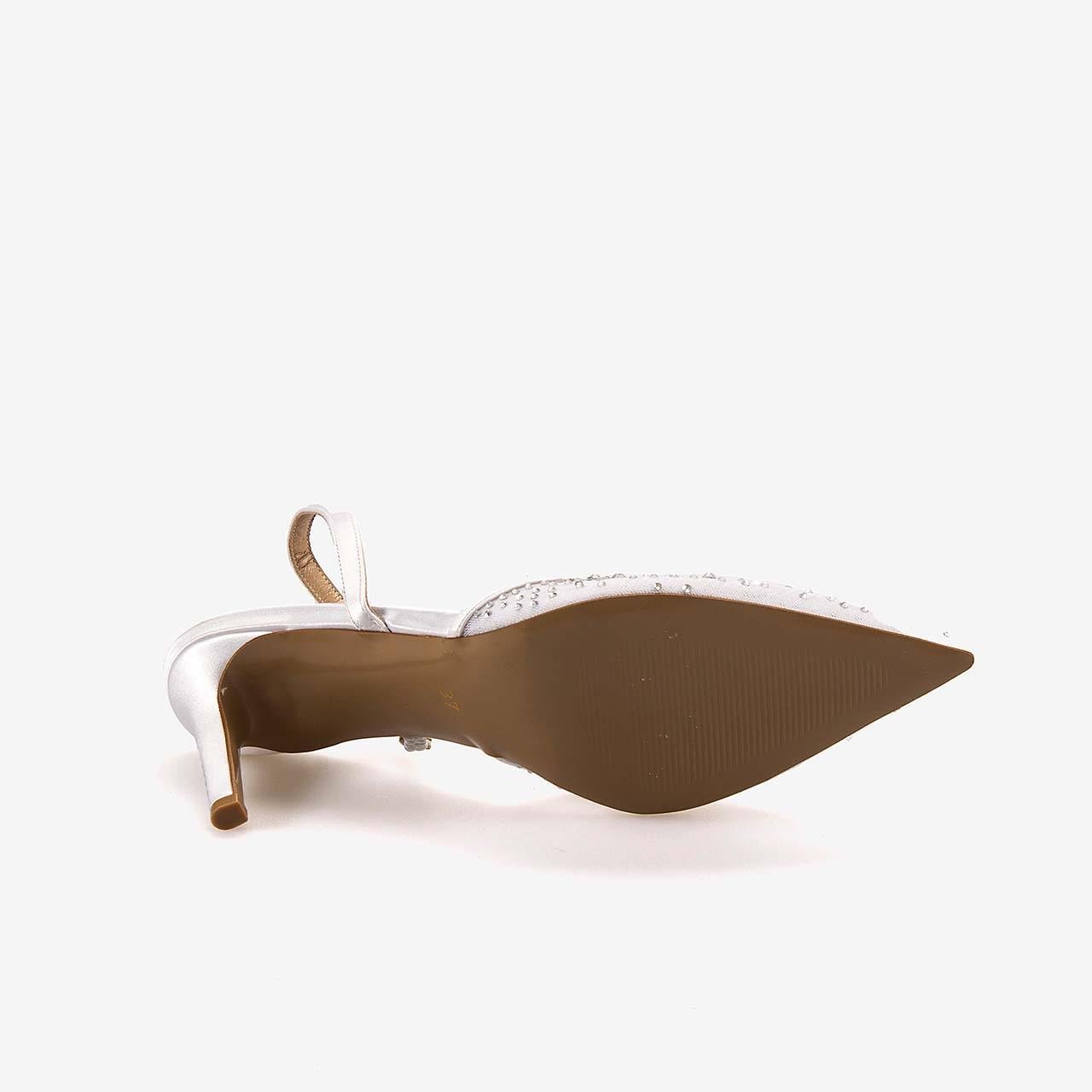 Kemal Tanca Kadın Gece & Abiye Beyaz File Ayakkabı