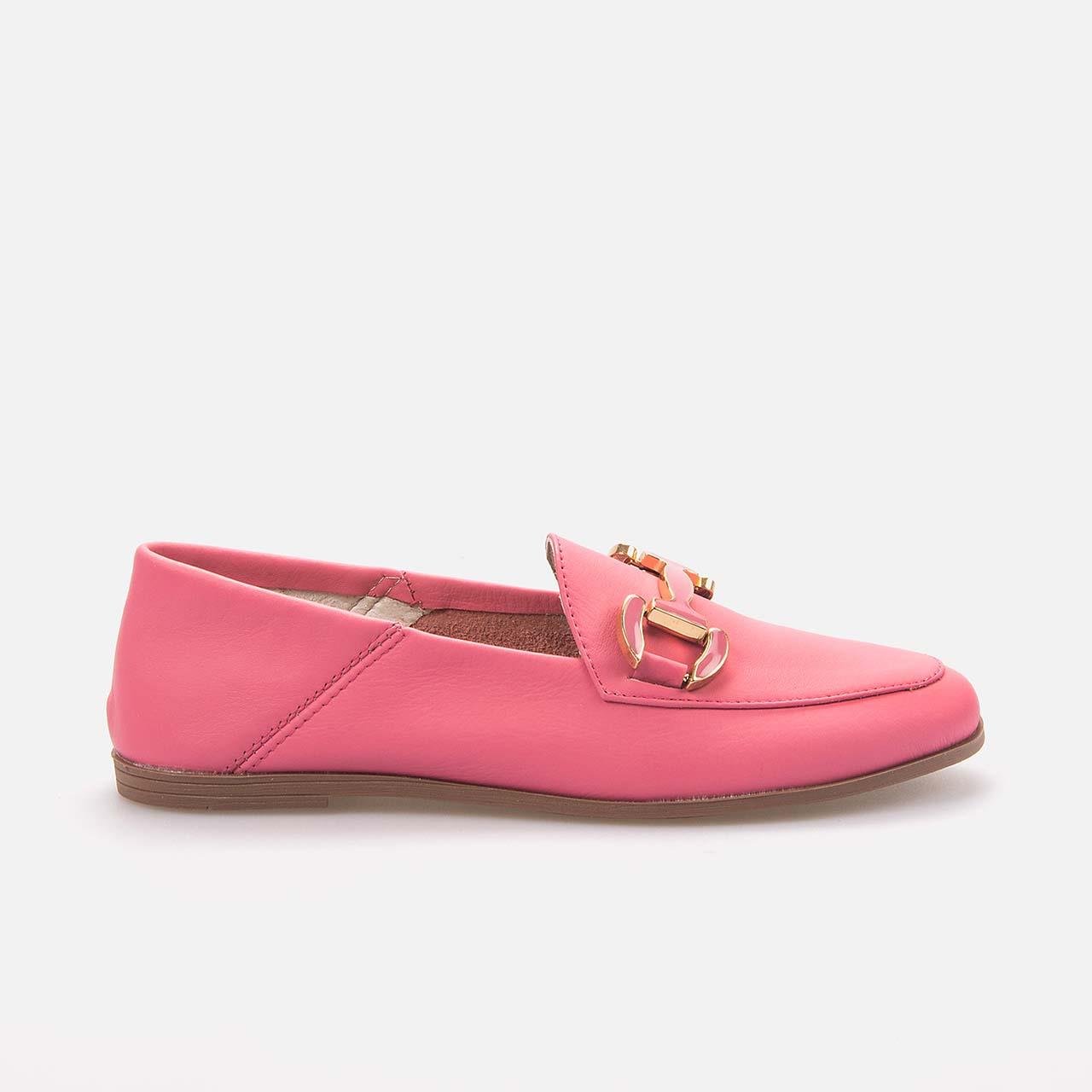 Kemal Tanca Kadın Hakiki Deri Kauçuk Taban Pembe Loafer Konforlu Babet