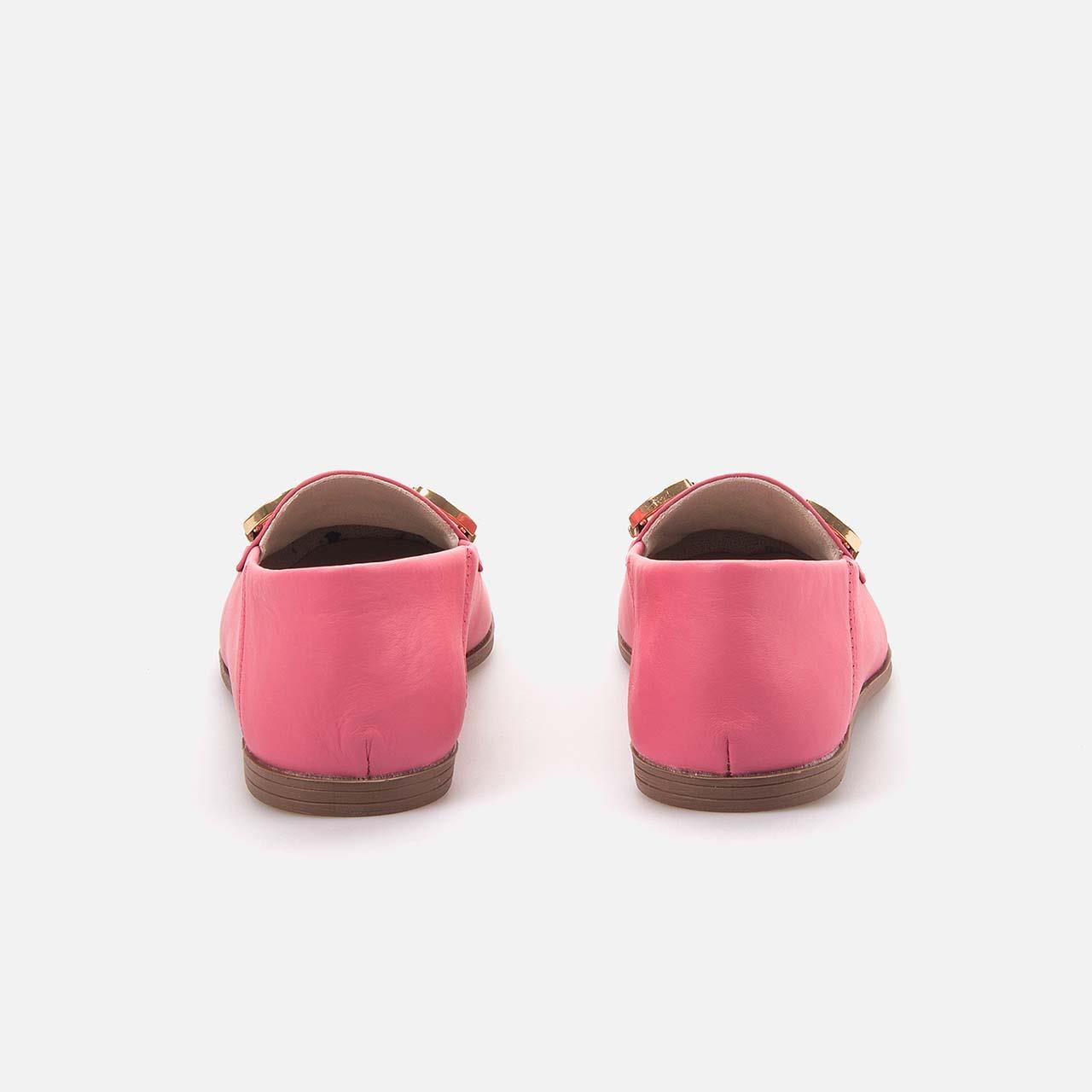 Kemal Tanca Kadın Hakiki Deri Kauçuk Taban Pembe Loafer Konforlu Babet