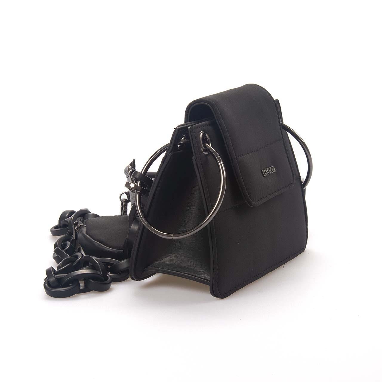 Kemal Tanca Kadın Kumaş Siyah Omuz Çantası 