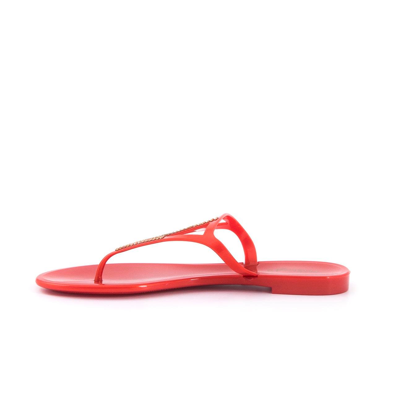 Menghi Kadın Pvc Pvc Taban Kırmızı Terlik Terlik