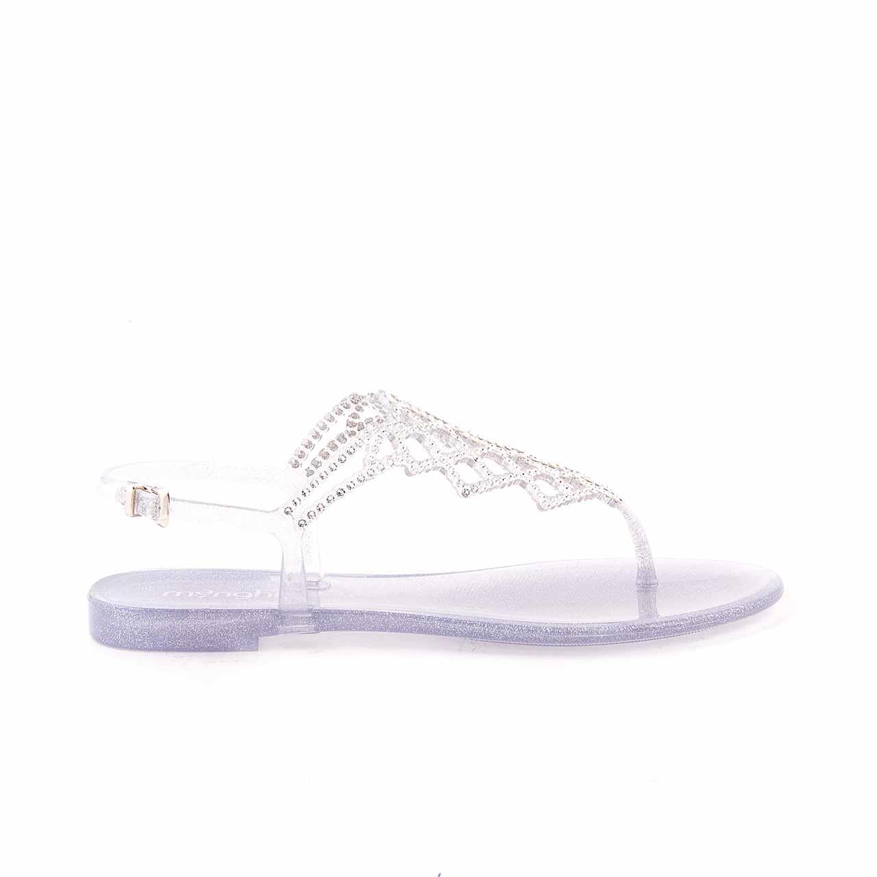 Menghi Kadın Pvc Pvc Taban Glitter Argento Sandalet 