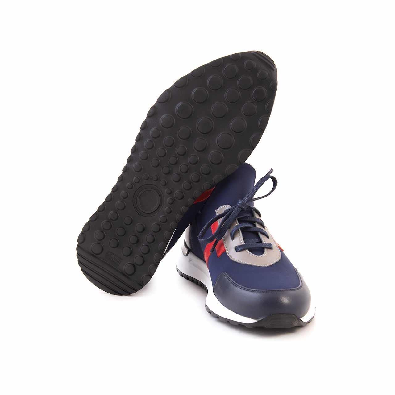 Mocassini Erkek Hakiki Deri Eva Taban Lacivert-Gri-Kırmızı Spor & Sneaker Ayakkabı