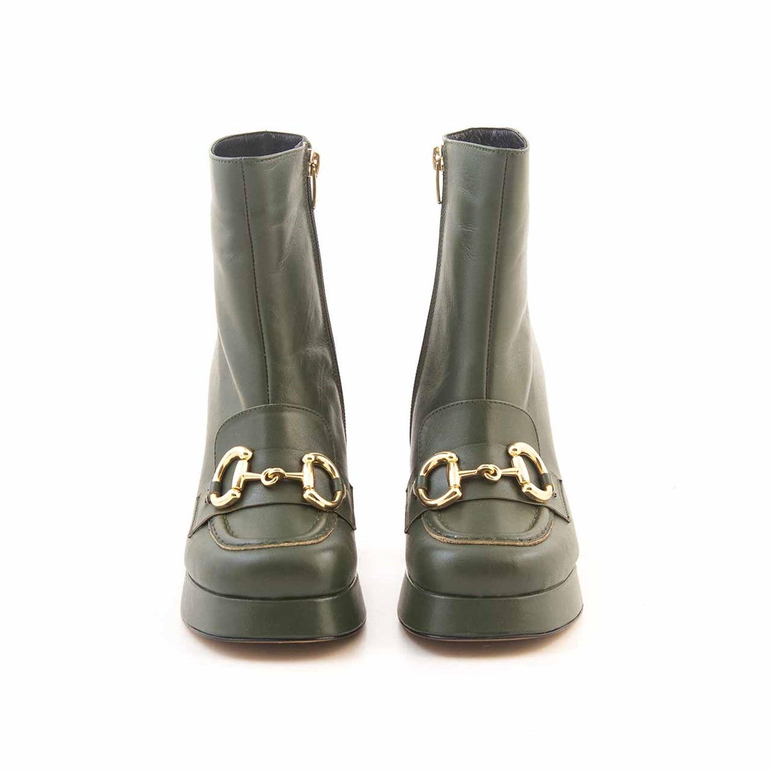 Mocassini Kadın Hakiki Deri Eva Taban Yeşil Günlük Bot