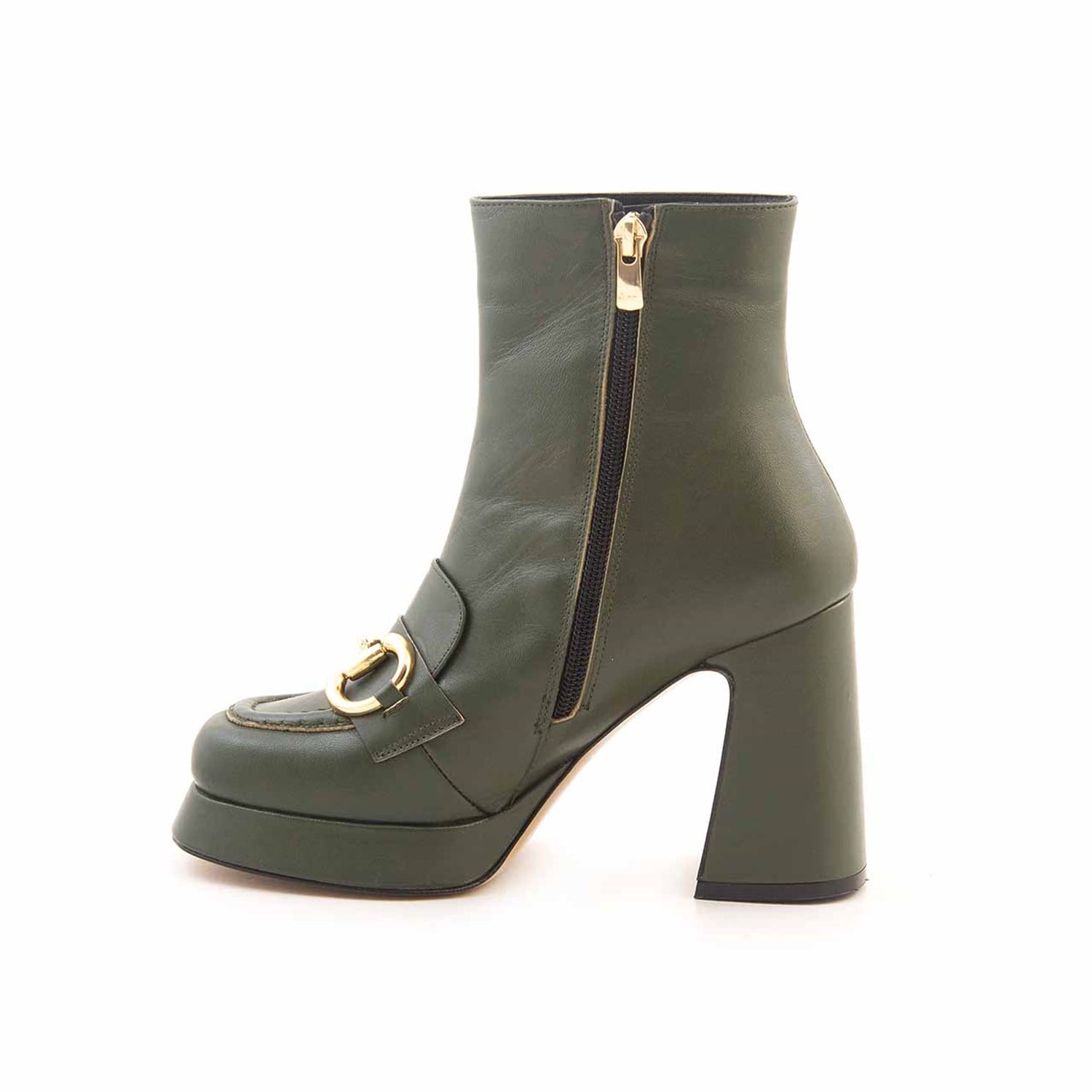 Mocassini Kadın Hakiki Deri Eva Taban Yeşil Günlük Bot