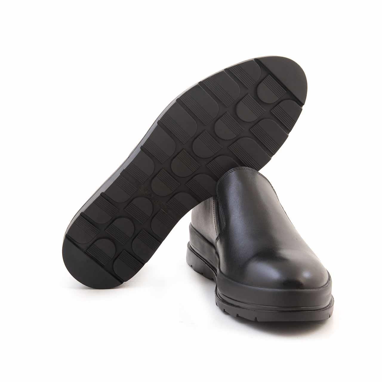 Mocassini Erkek Hakiki Deri Kauçuk Taban Siyah Günlük Ayakkabı