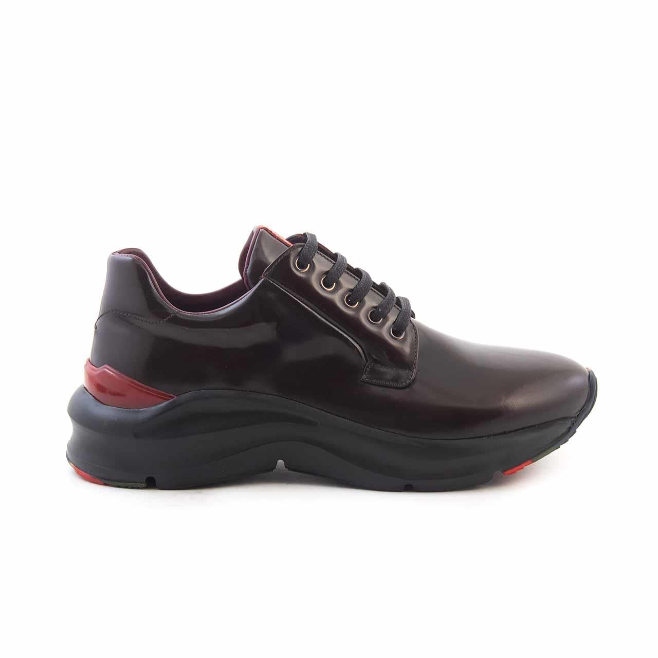 Mocassini Erkek Hakiki Deri Kauçuk Taban Bordo Spor & Sneaker Ayakkabı