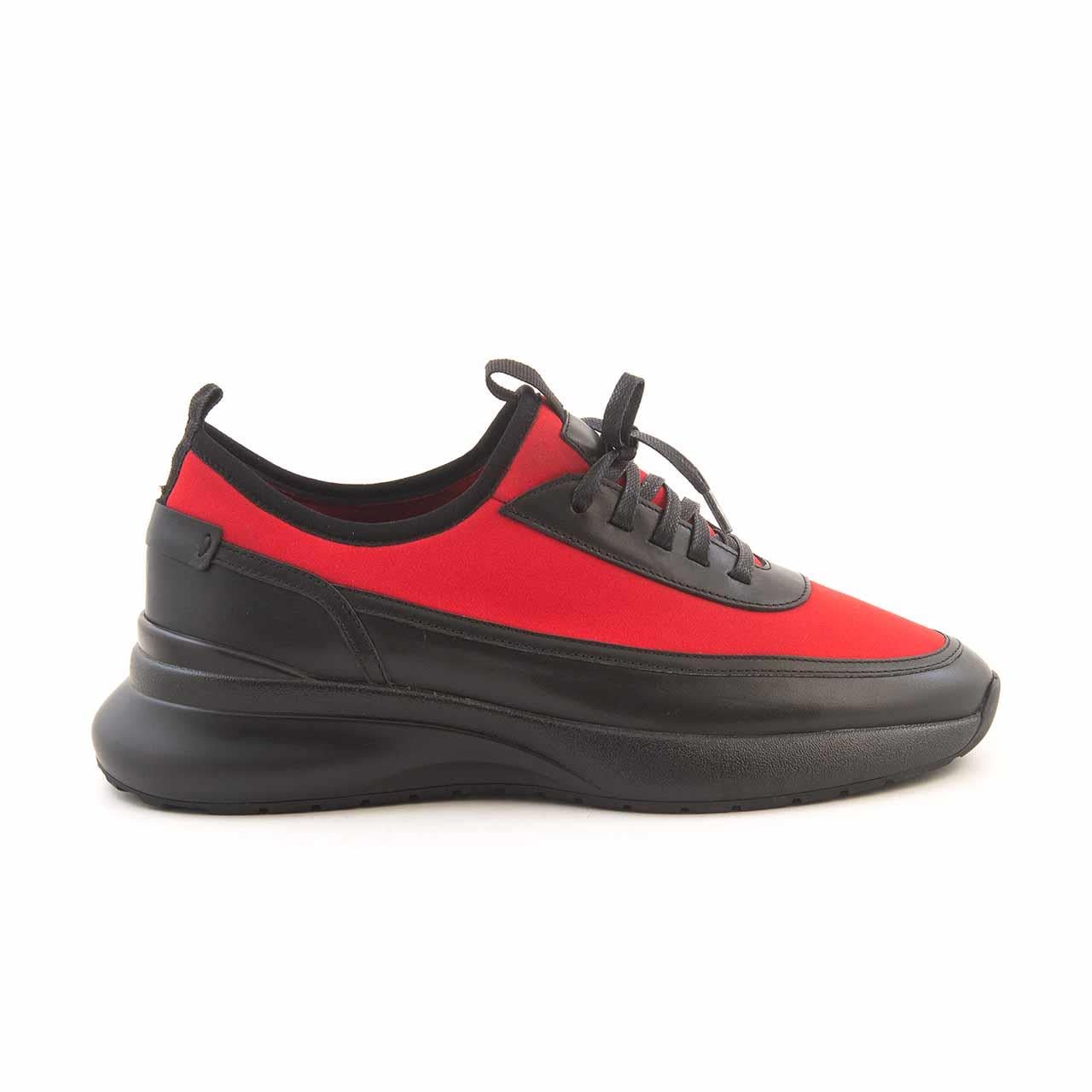 Mocassini Erkek Hakiki Deri Kauçuk Taban Siyah-Kırmızı Spor & Sneaker Ayakkabı