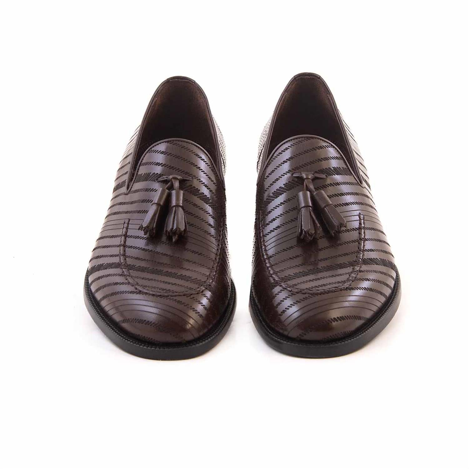 Mocassini Gold Erkek Hakiki Deri Enjeksiyon Kösele Taban Kahverengi Klasik Ayakkabı