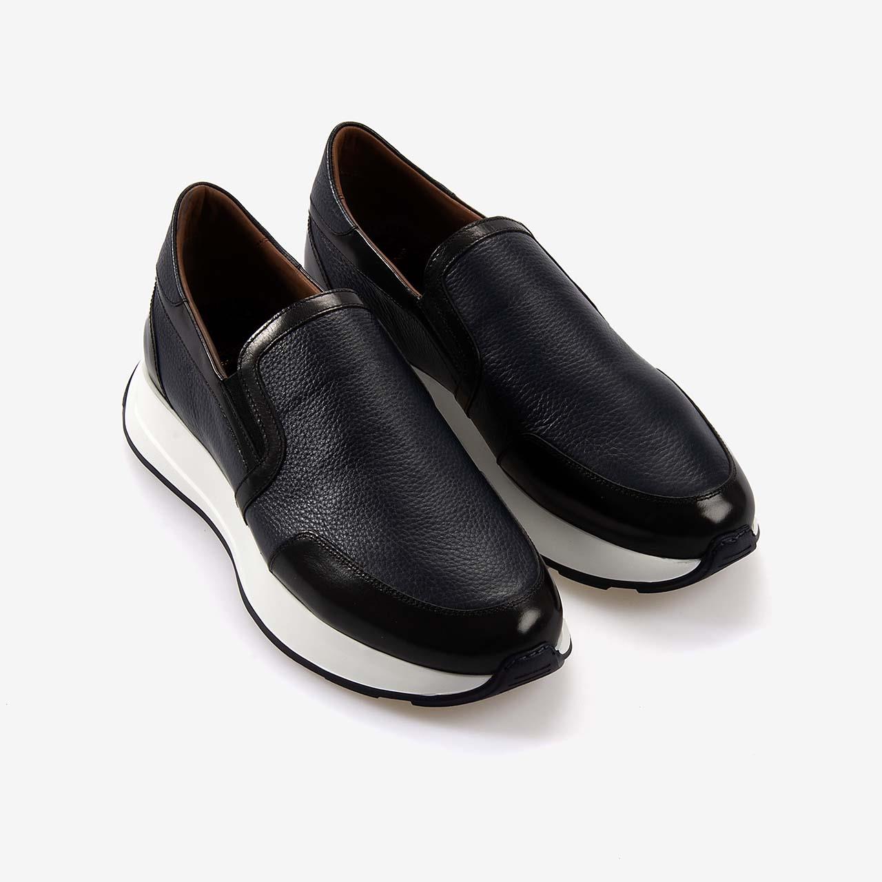 Mocassini Gold Hakiki Deri Erkek Spor & Sneaker Siyah-Lacivert Ayakkabı 73702