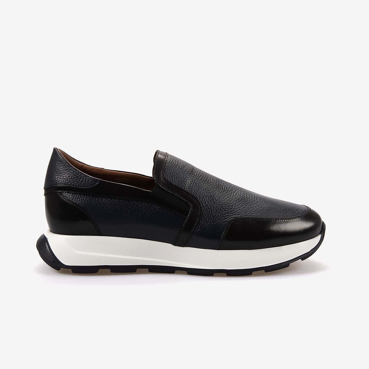 Mocassini Gold Hakiki Deri Erkek Spor & Sneaker Siyah-Lacivert Ayakkabı 73702
