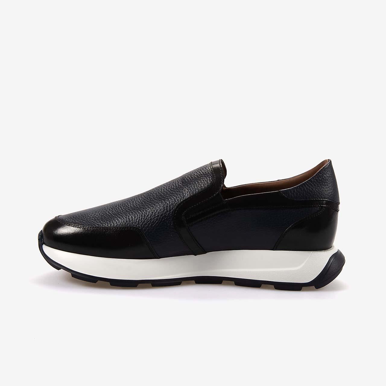 Mocassini Gold Hakiki Deri Erkek Spor & Sneaker Siyah-Lacivert Ayakkabı 73702