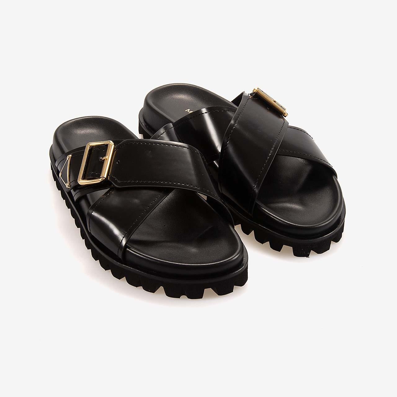 Mocassini Hakiki Deri Siyah Açma Erkek Terlik 10034-2