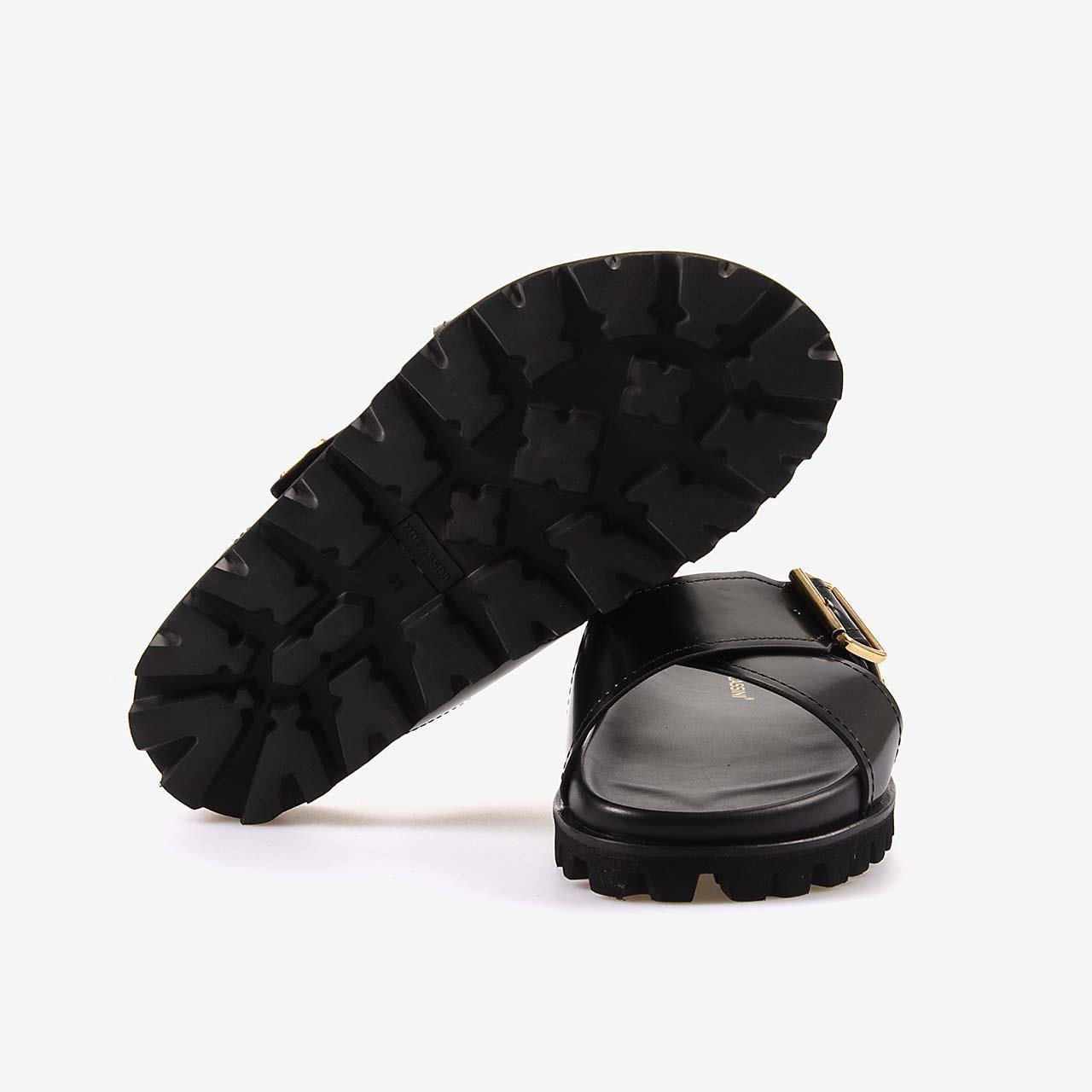 Mocassini Hakiki Deri Siyah Açma Erkek Terlik 10034-2