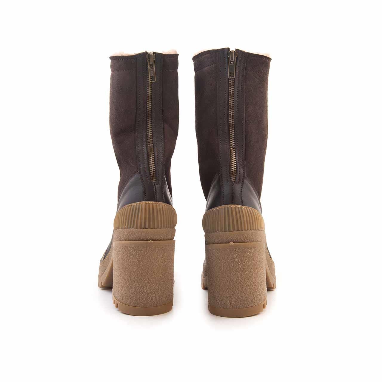 Mocassini Kadın Hakiki Deri Kauçuk Taban Kahverengi Günlük Bot